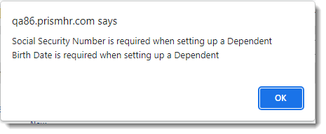 Dependent Required Fields Error