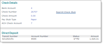 check and direct deposit details