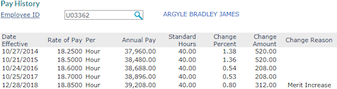 Viewing an Employee's Pay History